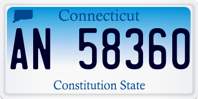 CT license plate AN58360