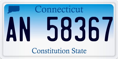 CT license plate AN58367