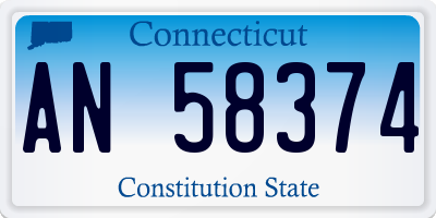 CT license plate AN58374