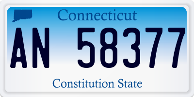 CT license plate AN58377