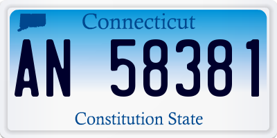 CT license plate AN58381