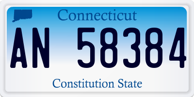 CT license plate AN58384