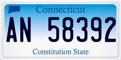 CT license plate AN58392