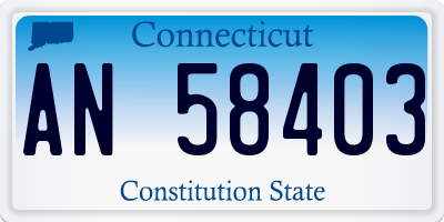 CT license plate AN58403