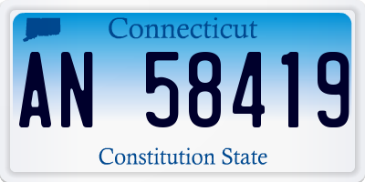 CT license plate AN58419