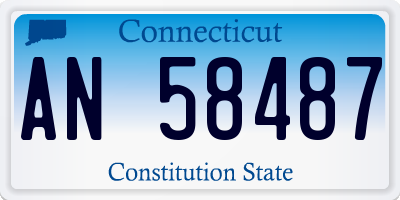 CT license plate AN58487