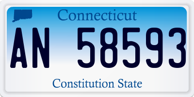 CT license plate AN58593