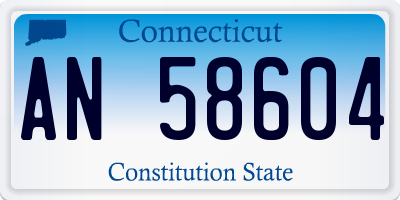 CT license plate AN58604