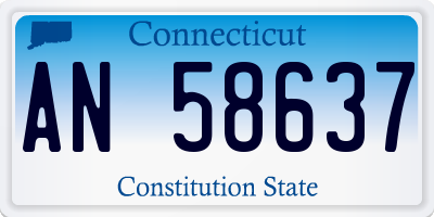 CT license plate AN58637