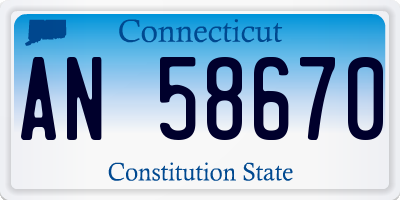 CT license plate AN58670