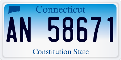 CT license plate AN58671