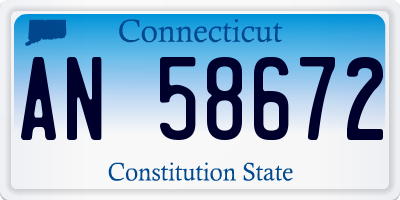 CT license plate AN58672