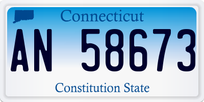 CT license plate AN58673