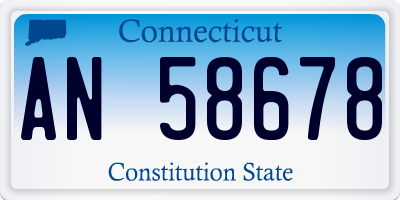 CT license plate AN58678
