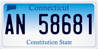 CT license plate AN58681