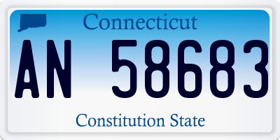CT license plate AN58683