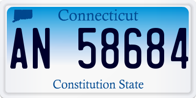 CT license plate AN58684