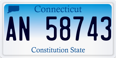 CT license plate AN58743