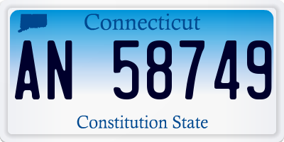 CT license plate AN58749