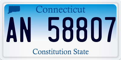 CT license plate AN58807
