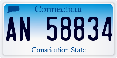 CT license plate AN58834
