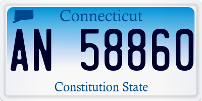 CT license plate AN58860