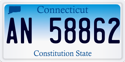 CT license plate AN58862