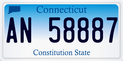 CT license plate AN58887