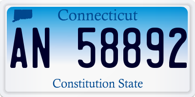 CT license plate AN58892