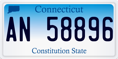 CT license plate AN58896
