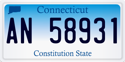 CT license plate AN58931