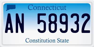 CT license plate AN58932