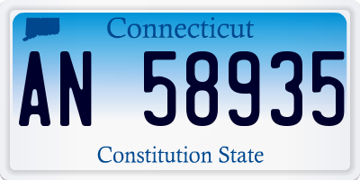 CT license plate AN58935