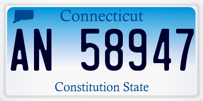 CT license plate AN58947