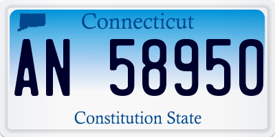 CT license plate AN58950