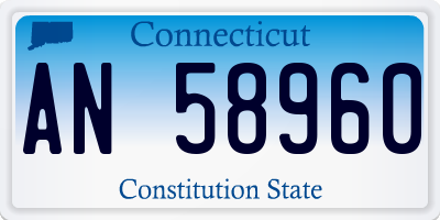 CT license plate AN58960