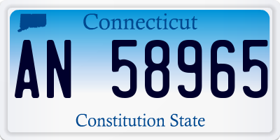 CT license plate AN58965
