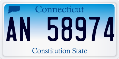 CT license plate AN58974