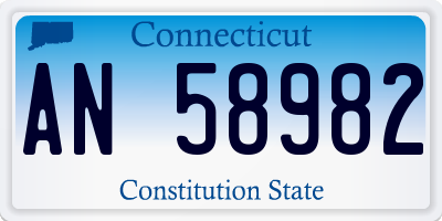 CT license plate AN58982