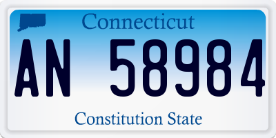 CT license plate AN58984