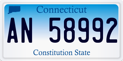 CT license plate AN58992