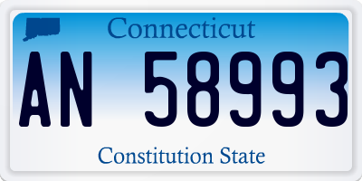 CT license plate AN58993