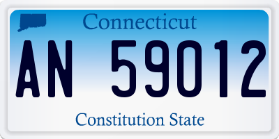 CT license plate AN59012