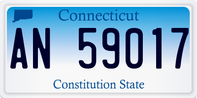 CT license plate AN59017