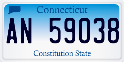 CT license plate AN59038