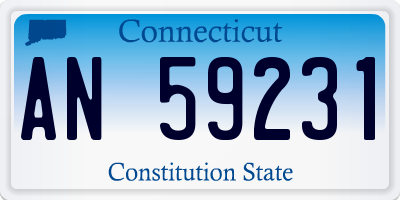 CT license plate AN59231
