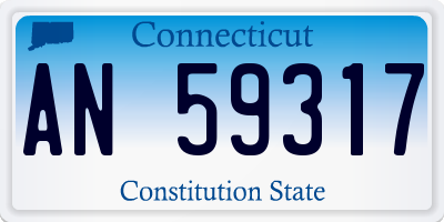 CT license plate AN59317