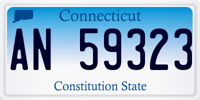 CT license plate AN59323
