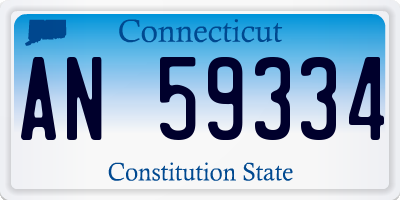 CT license plate AN59334