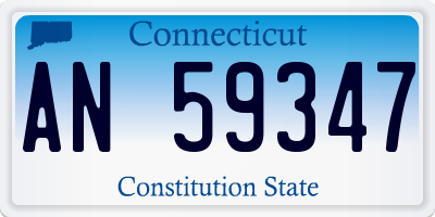 CT license plate AN59347